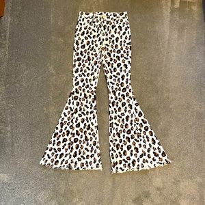 Leopard Bell Bottom Jeans